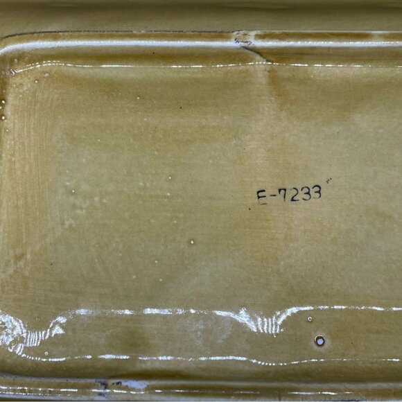 Vintage Cigarette Box Ashtray Set Mid Century Ceramic Card Suits Yellow Gold 60s - Picture 6 of 9